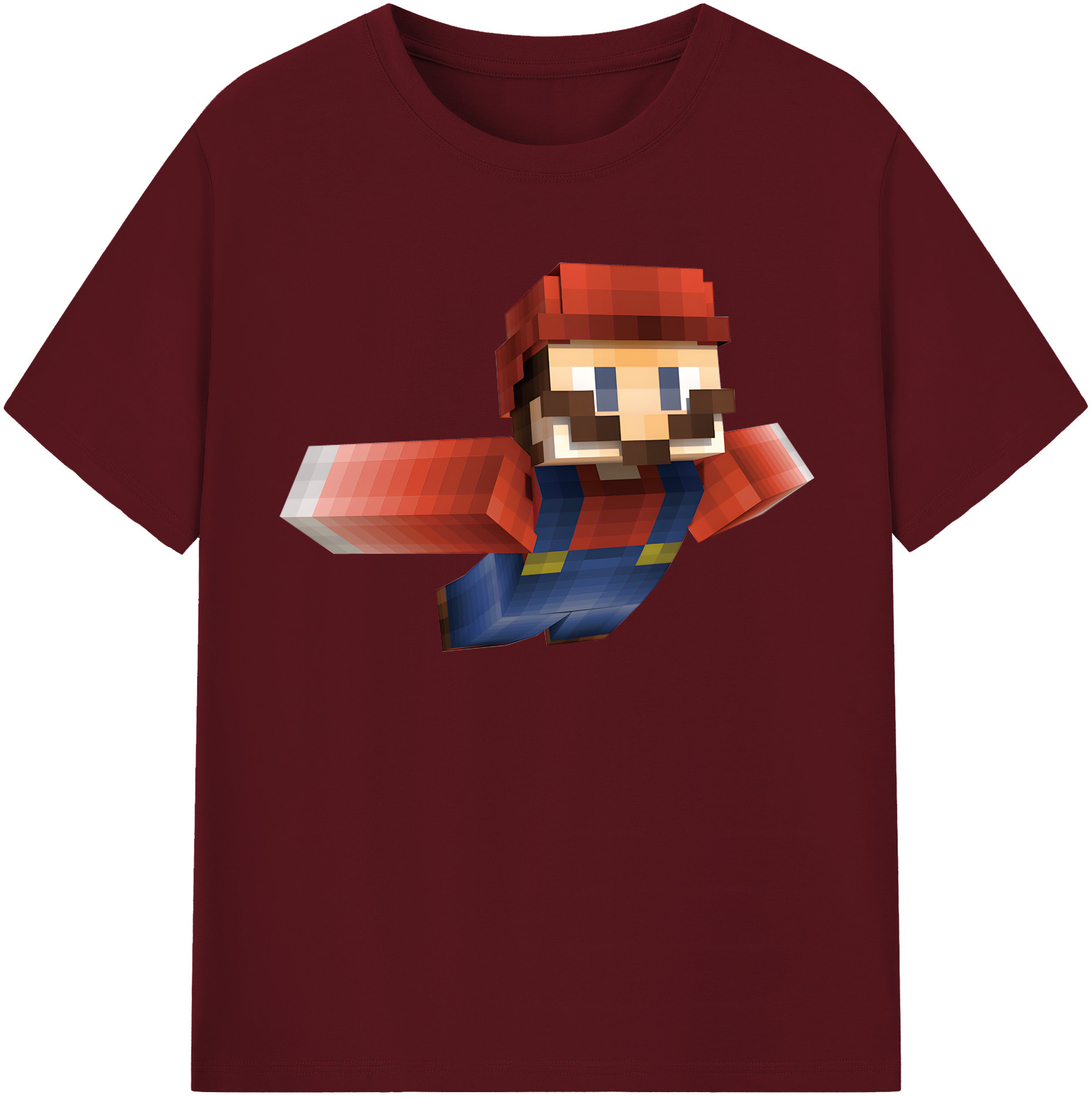 （画像用） マインクラフト ブロックの世界 Minecraft MC Block world 綿100％半袖Tシャツ（フロントプリント）